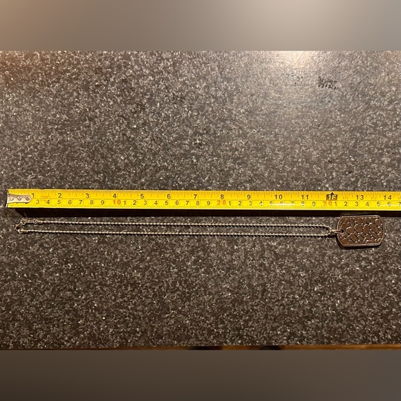 Stainless Steel Black Enamel Pebble Dog Tag Pendant Necklace - Picture 6 of 6